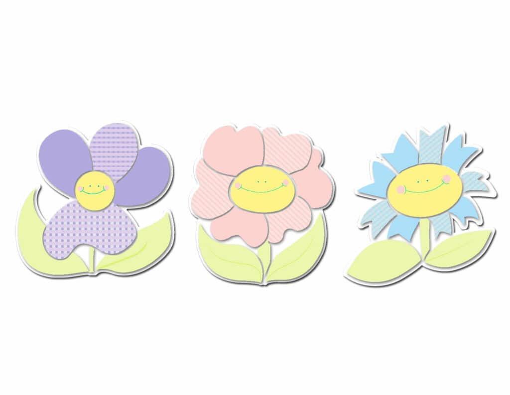 Smiling Flowers αφρώδη αυτοκόλλητα 3 επιπέδων Medium