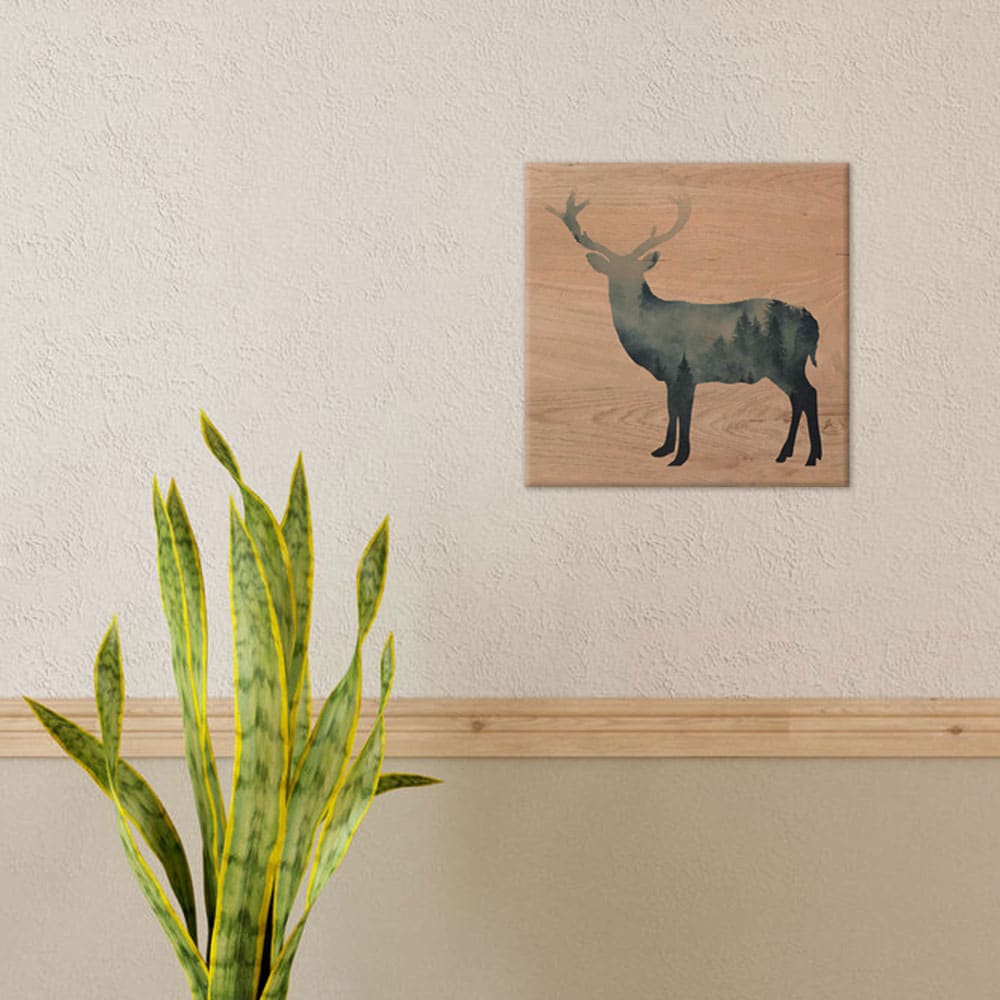 DEER SILHOUETTE - Πίνακας διακόσμησης από ξύλο